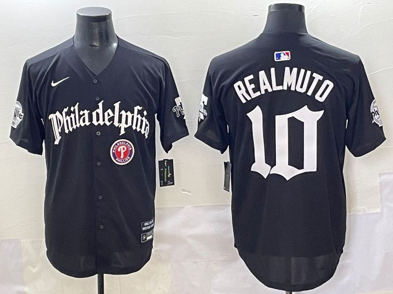 Men 2025 Philadelphia Phillies #10 Realmuto Black Five generations Joint Name Nike MLB Jersey style 8->philadelphia phillies->MLB Jersey